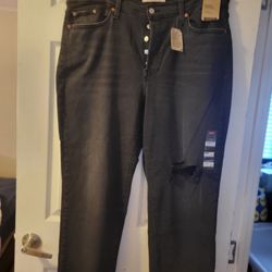Womens Levis Black Wedgie Straight Jeans