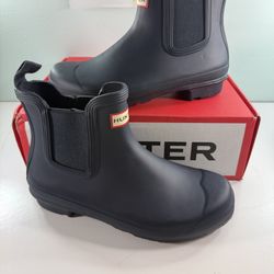 HUNTER Women's Original Chelsea Ankle Rain Boots - Navy - size 9