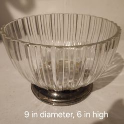 Lead Crystal Bowl With Silver Base