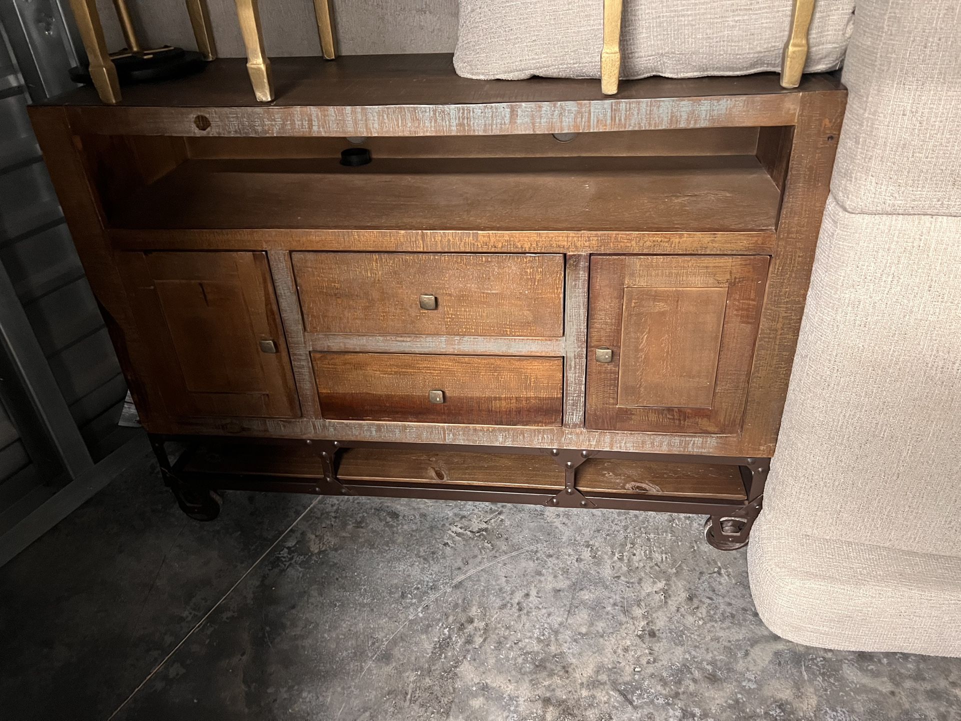 Tv Stand With Large Amount Of Storage,  On Wheels 