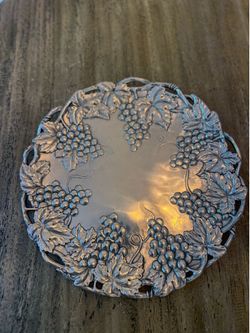 Arthur Court Grapevine Aluminum Serving Tray Plate 1998 with Original Box