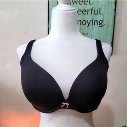 Cacique Black Cotton T-Shirt Boost Plunge 36G Bra