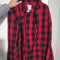 Red Plaid Button Up Shirt