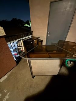 Used Outdoor Patio Bar with Glass Top