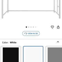 White Loft Bed With Black Desk Attached