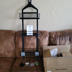 Bathroom Hanging Shower Organizer 3 Tier Black Removable Shelfs.