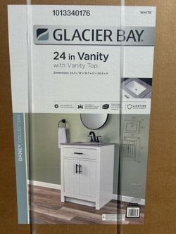 Brand New 24” Glacier Bay Vanity & Sink Combo - White/Gray