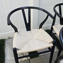 Black Wishbone Style Chairs 