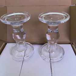 6 Glass Candle Holders 