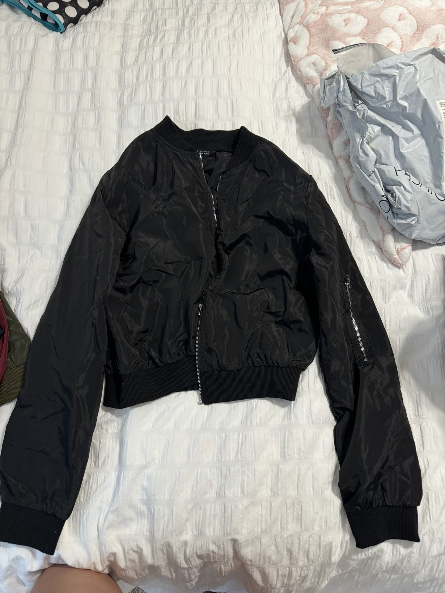 Used Black Bomber Jacket 