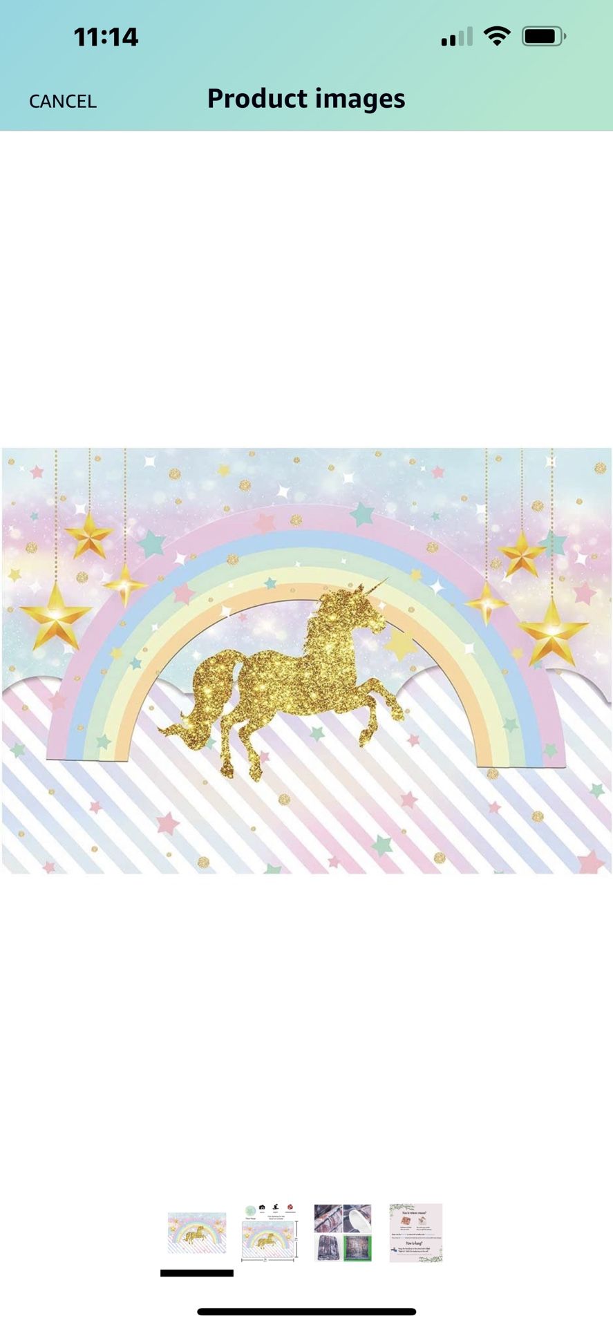 Backdrop Rainbow Magical for Girl Birthday