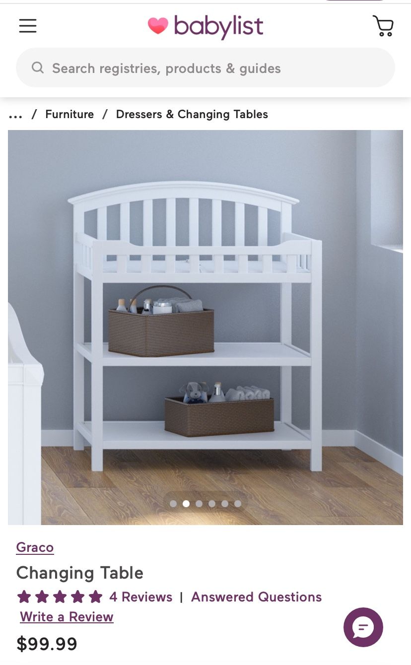 Graco White Changing Table
