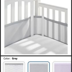 Breathable Mesh Liner for Crib - Gray