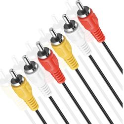 NEW RCA Audio Video Cable 3-RCA Stereo Male to Male Composite 5’