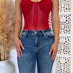 Sexxy Red Bodysuit Top