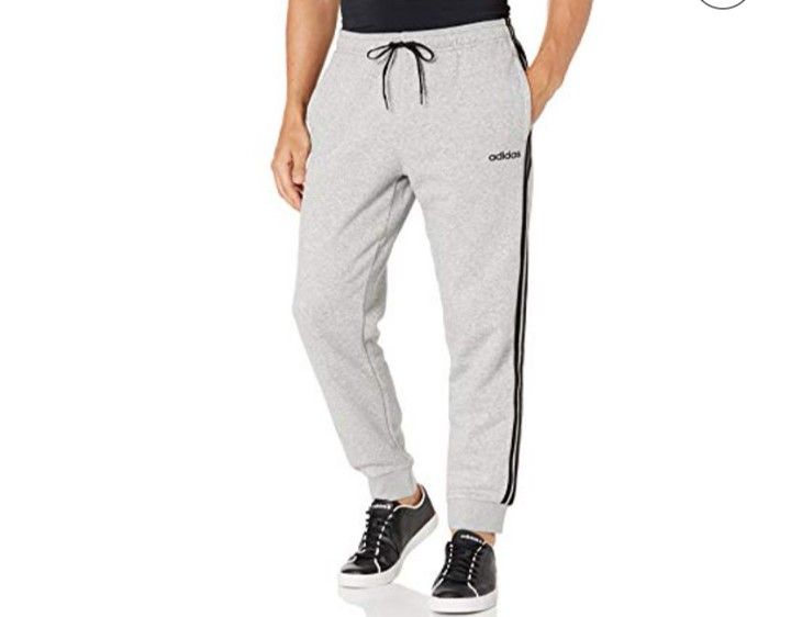 New 2X Heather Grey Adidas Fleece Joggers