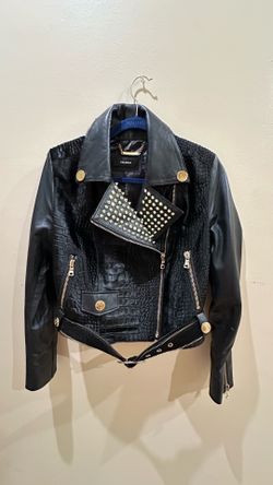 Balmain black leather jacket