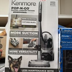 KENMORE POP-N-GO Bagged Corded HEPA Multisurface Gray Canister Vacuum with Hair Eliminator Brushroll