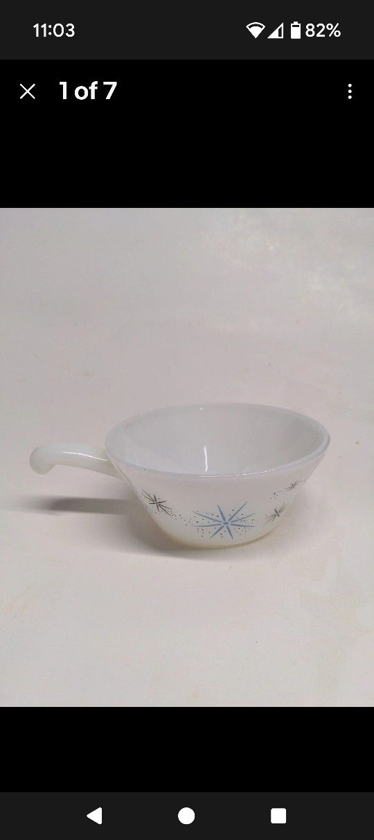 Glass-Bake Vintage Starburst Atomic Bowl