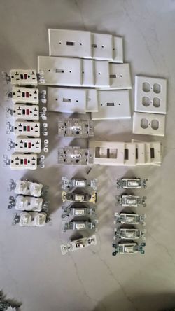 Mixed Lot Electrical Outlets Switches and Wall Plates