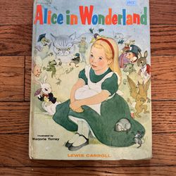 1955 ALICE IN WONDERLAND Childrens Hardcover Book by LEWIS CARROLL