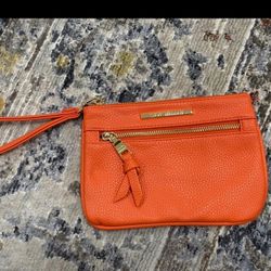 Steve Madden Orange Zippered Wristlet 