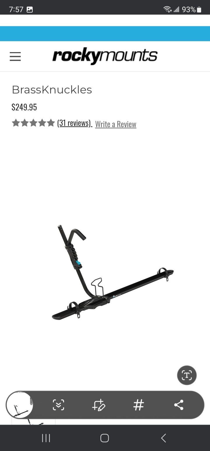Rockymounts Brass Knuckles Rooftop Universal Bike Rack