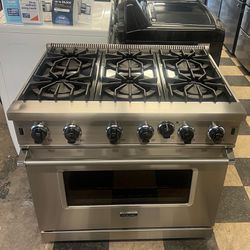36 Inch Freestanding Professional Gas Range with 6 Open Burners, 5.1 Cu. Ft. Oven Capacity, Continuous Grates, Manual Clean, SureSpark™ Ignition Syste