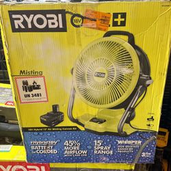 Ryobi Cannon Fan With Battery And Charger 