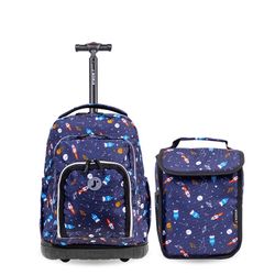Lollipop Kids Rolling Backpack With Lunch Bag (16 Inch) in Spaceship 