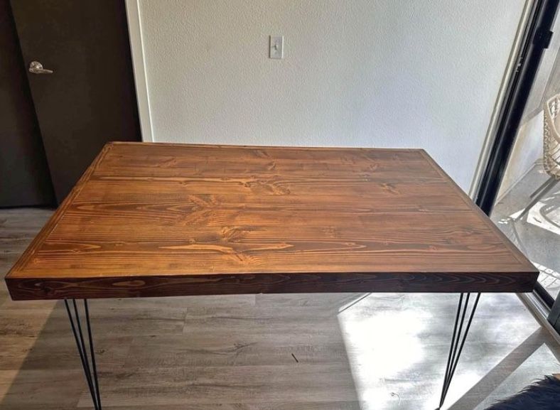 Wood Dining Table with Hairpin Legs