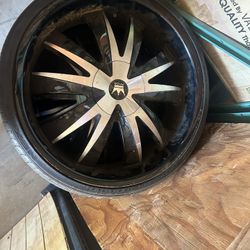 22 Inch Rims  With Tires 