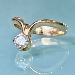💎 18KT Yellow Gold .78CT Round Full Cut Ladies Solitaire  Diamond Ring