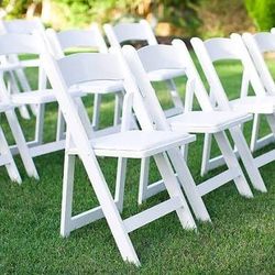NEW  White Resin Folding Chair: Ideal for Indoor Outdoor Mesas Sillas Para Fiesta Events, Parties, and More