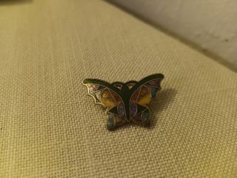 Vintage Cloisonne Butterfly Brooch Lapel Pin Enamel Mosaic - Perfect Stocking Stuffer!