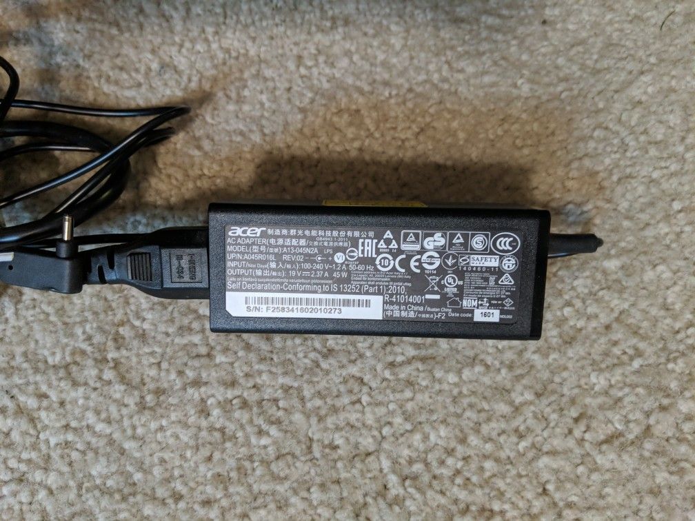 Acer Chromebook Laptop Power Supply