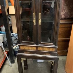 Antique Curio Cabinet With Light