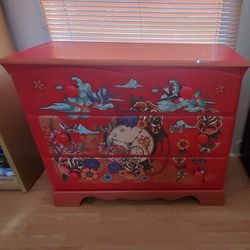Red Dresser With Tattoo / Biker Design