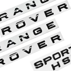 3x Gloss Black Front Hood Rear Liftgate Emblem For RANGE ROVER SPORT HSE Letters