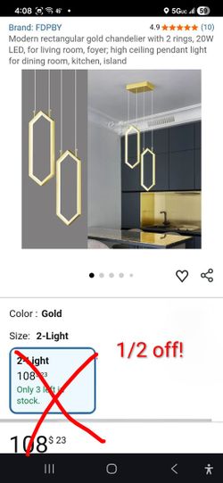 1/2 Price LIGHTING! Modern Black And White Two Tiered Chandelier