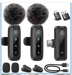 Wireless Lavalier Microphone for iPhone - Android and Laptop PC Mini Microphone with Noise Reduction, Auto Pairing and Mute & Reverb for Video Recordi