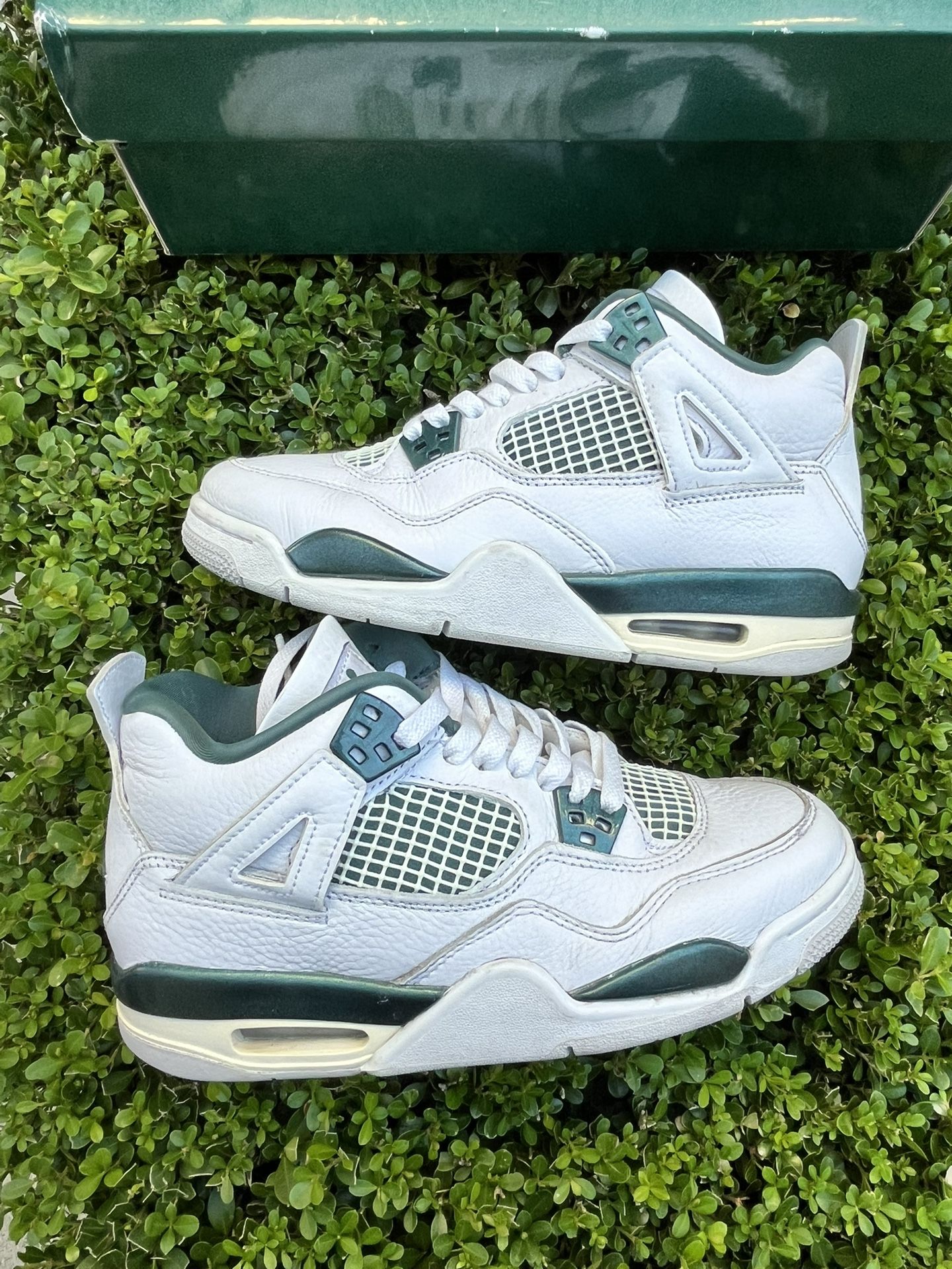 Size 5.5y 7w - Air Jordan 4 Retro Oxidized Green