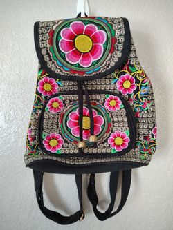 Cute Mini Multi Color Embroidery Backpack 