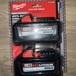 Milwaukee M18 18-Volt Lithium-Ion High Output 6.0Ah Battery Pack (2-Pack)