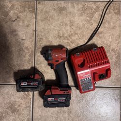 Milwaukee Impact Drill Set With 2 Batteries