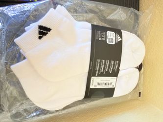 Adidas Men’s White Cushioned Low Cut Socks 6 Pack NEW