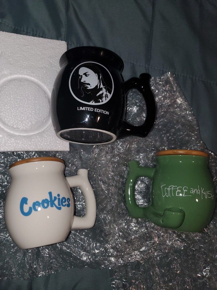 Coffee & Kush MUG Cups & Pipes NEW