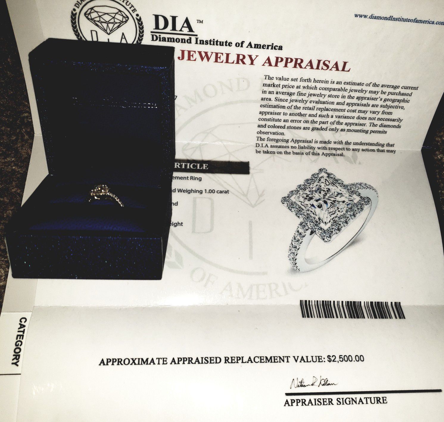 1.26 kt diamond engagement ring
