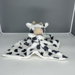 Carters 2020 Cow Black and White Baby Infant Lovey Security Blanket 14" Sides