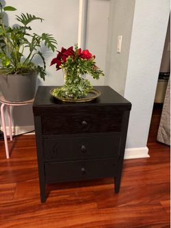 Black wood night stand